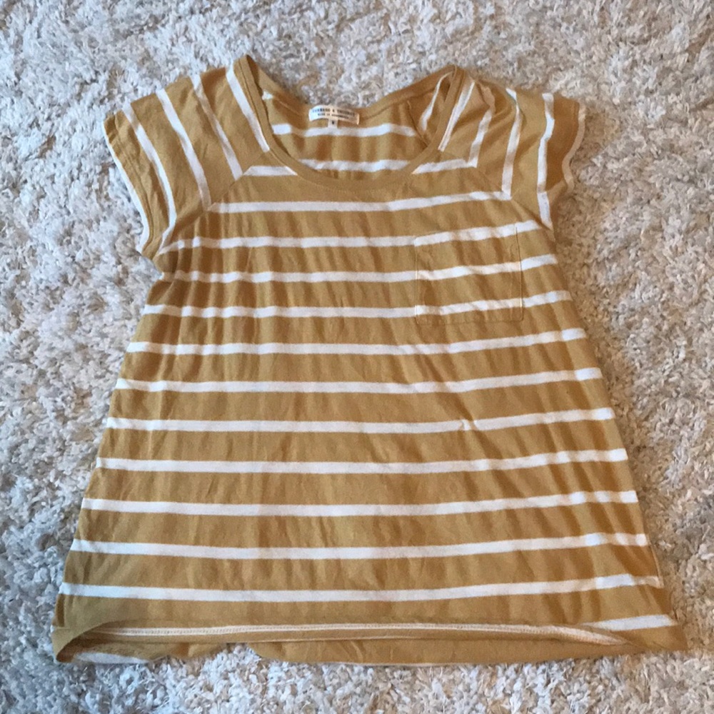Striped Yellow Pocket Tee